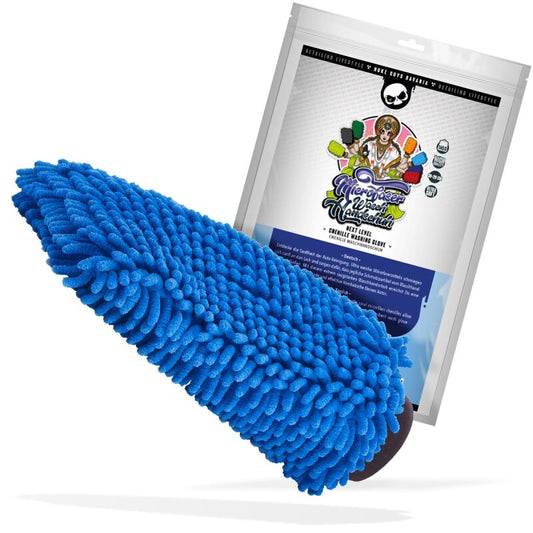 NUKE GUYS - CHENILLE WASCHHANDSCHUH BLAU