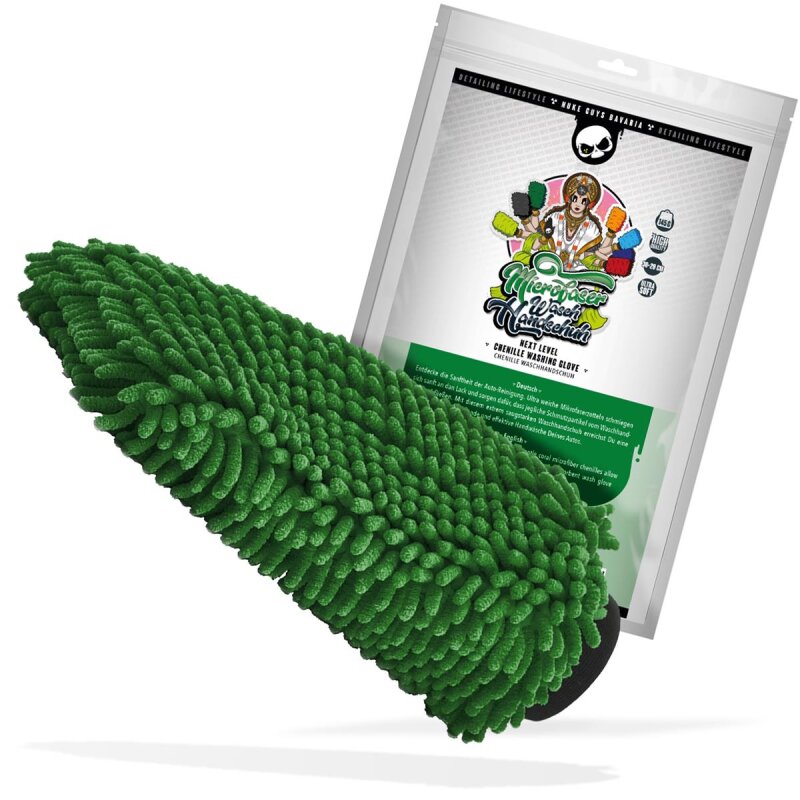 NUKE GUYS - CHENILLE WASCHHANDSCHUH DUNKELGRÜN