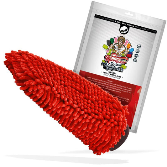 NUKE GUYS - CHENILLE WASCHHANDSCHUH ROT